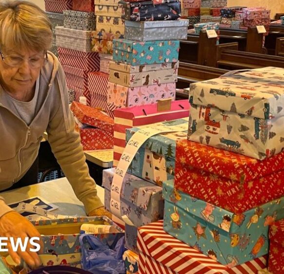 Devon church collects 500 Christmas presents for shoebox appeal