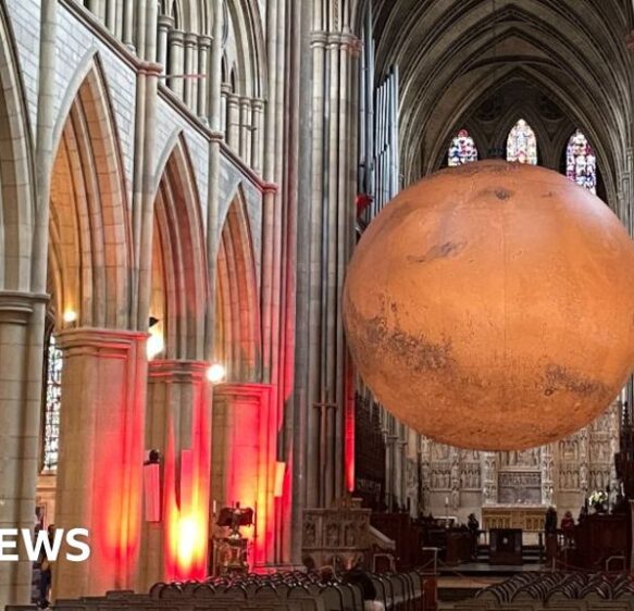Visitors take in ‘big’ Mars sculpture at Truro Cathedral
