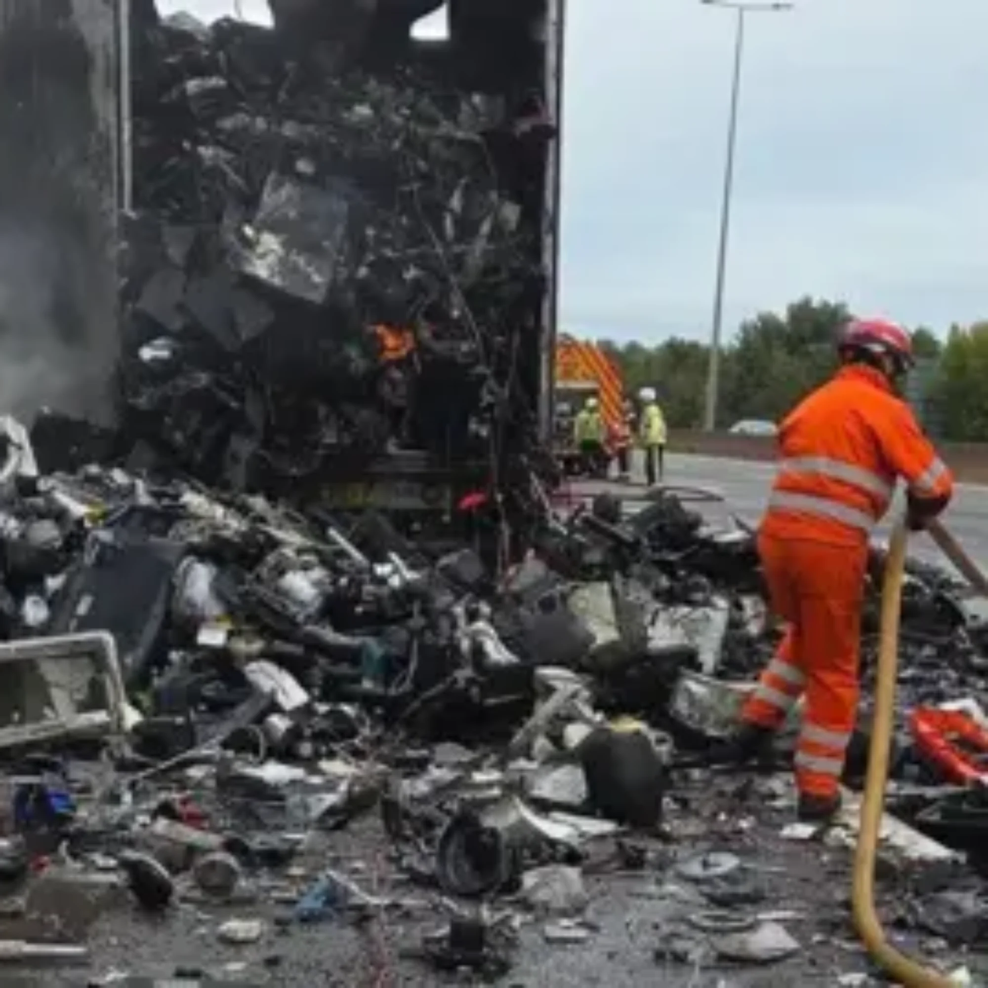 Major delays on M5 due to lorry fire