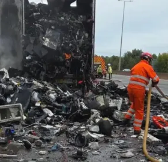 Major delays on M5 due to lorry fire