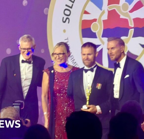 Plymouth triple-amputee wins armed forces inspiration award