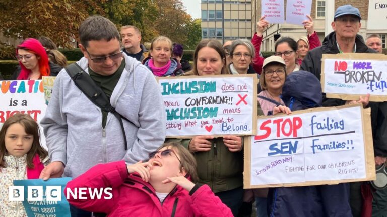 Read more about the article Dozens in Somerset SEND failures protest at County Hall Taunton