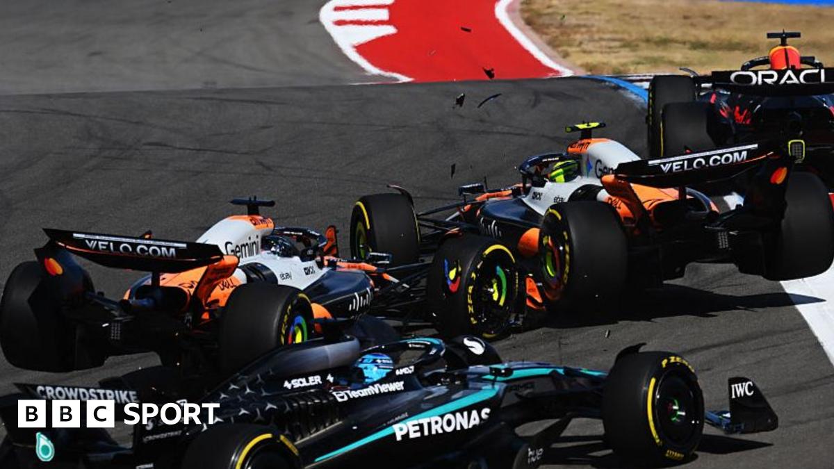 You are currently viewing US Grand Prix sprint: Lando Norris and Oscar Piastri collide as Max Verstappen wins in Austin