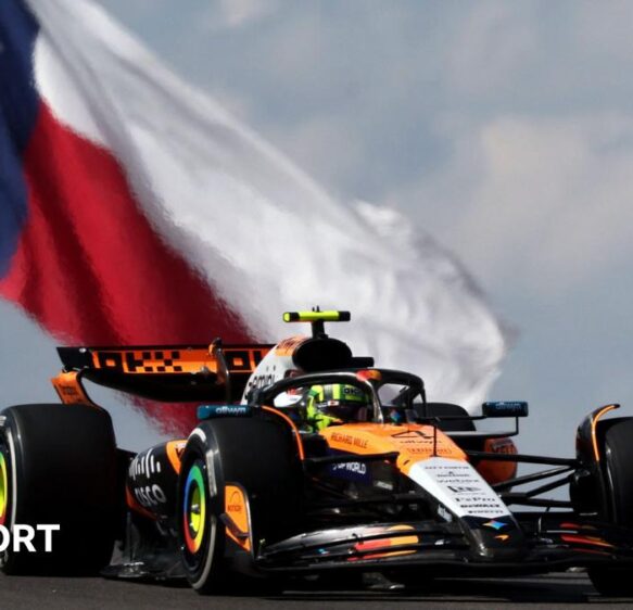 US Grand Prix: Lando Norris sets pace in only practice session in Austin