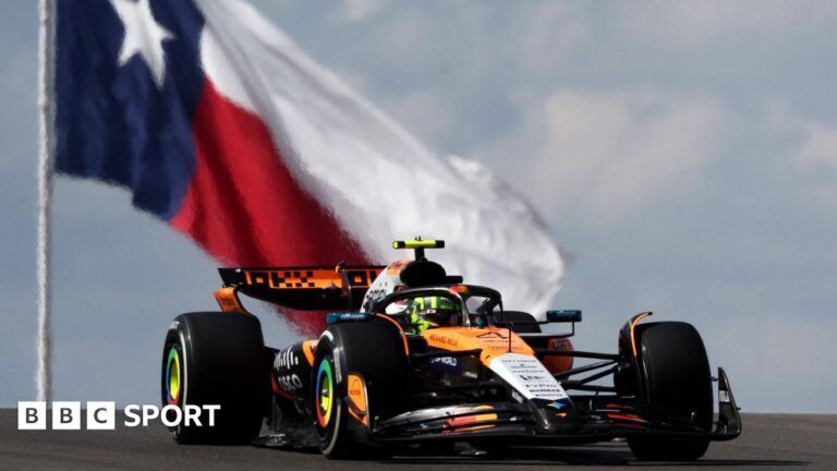 Read more about the article US Grand Prix: Lando Norris sets pace in only practice session in Austin