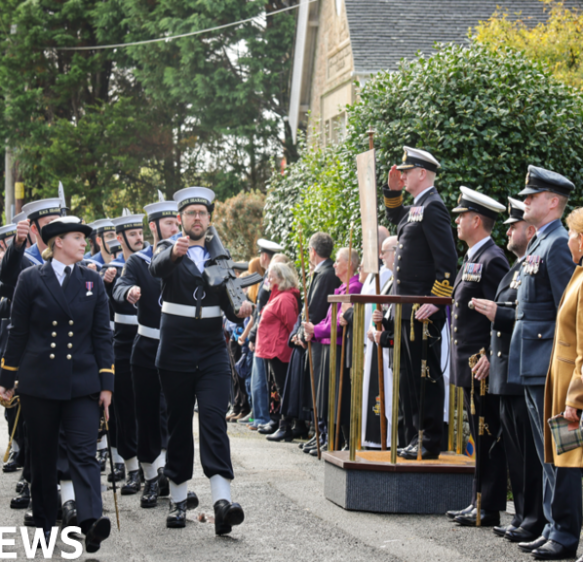 Parade and service in Cornwall village honours Lord Nelson