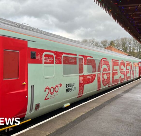 Rail anniversary exhibition train arrives in Somerset
