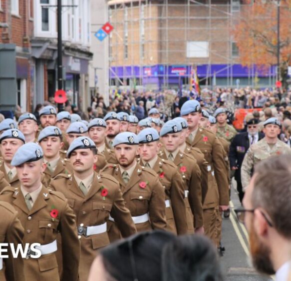 Ceremonies on Remembrance Sunday in the south of England