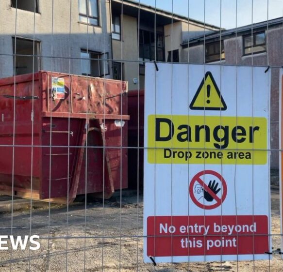 Demolition of North Devon hospital accomodation blocks under way