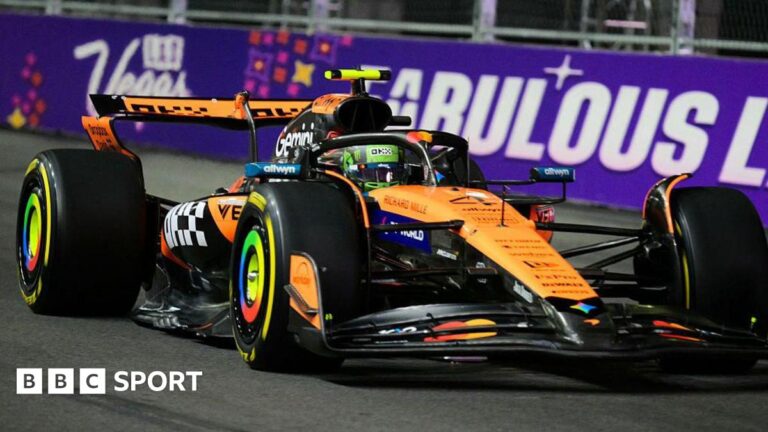 Read more about the article Las Vegas Grand Prix 2025: Lando Norris fastest in practice as loose manhole cover disrupts session