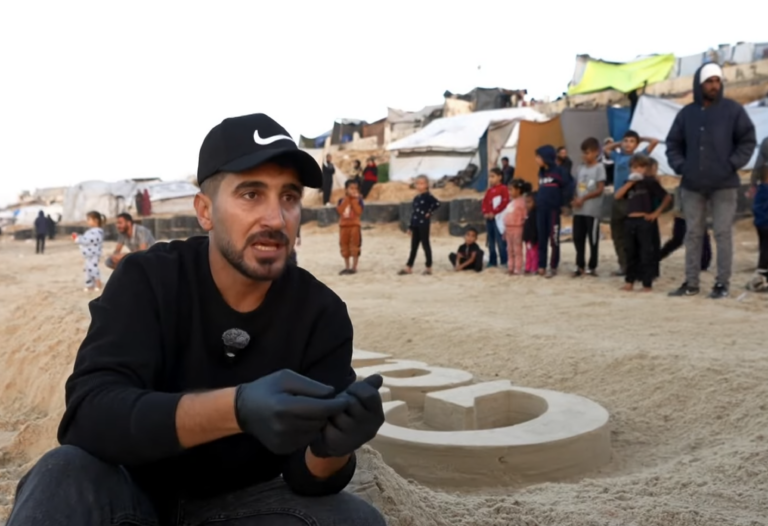 Read more about the article Palestinian sculptors create art on Gaza beach sand to escape Israel’s war | Israel-Palestine conflict News