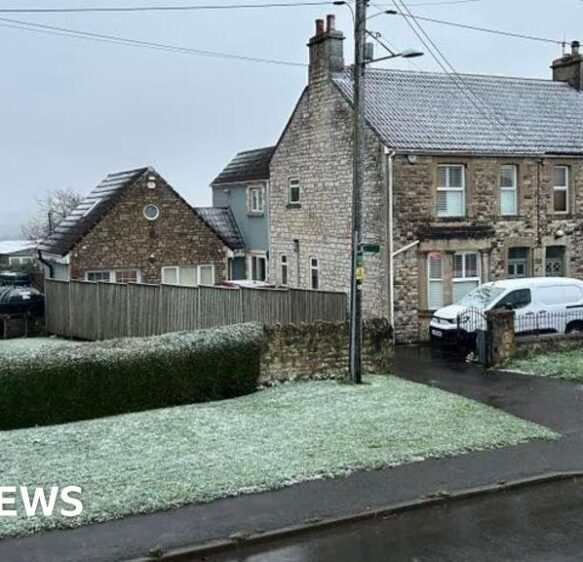 ‘First snow falls’ and ‘male firefighters celebrated’