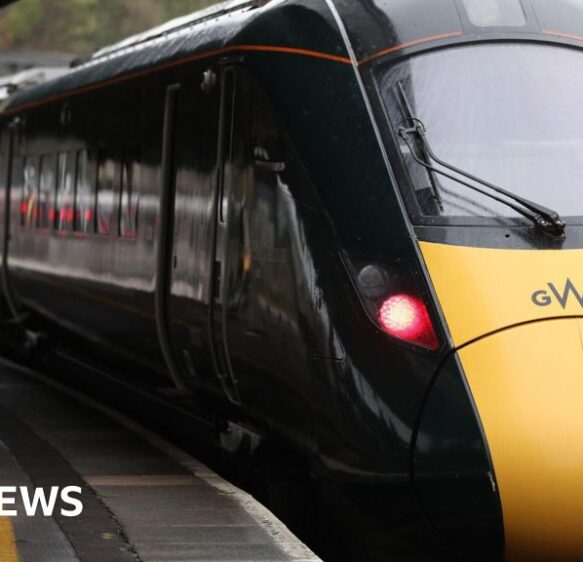 Flooding from heavy rain closes rail line in Devon
