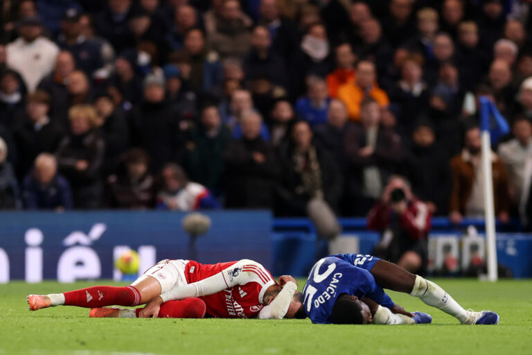 Read more about the article Merino strikes to earn Arsenal bruising 1-1 draw against 10-man Chelsea | Football News