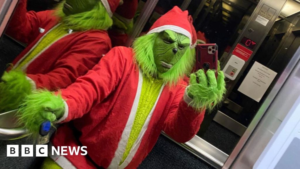 You are currently viewing Delivery driver dresses as Grinch to surprise people in Hedge End