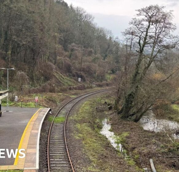 Floodwater and high tides close the Liskeard to Looe branch line