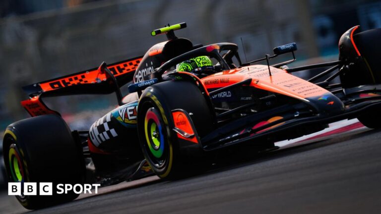 Read more about the article Abu Dhabi Grand Prix: Lando Norris fastest from Max Verstappen in Friday practice of title-decider