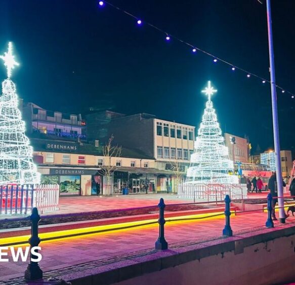 Torbay Cristmas display damaged by people climbing it