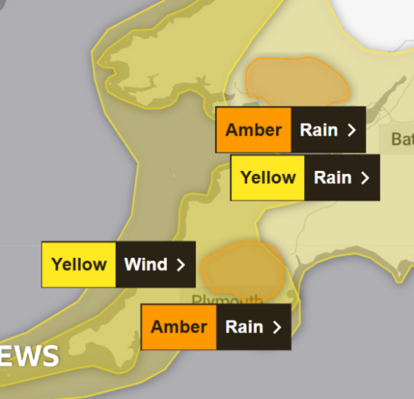 Flood and travel warnings for South West as Storm Bram arrives