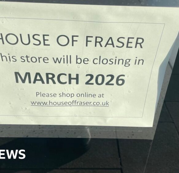 Closing down signs in Plymouth’s House of Fraser store