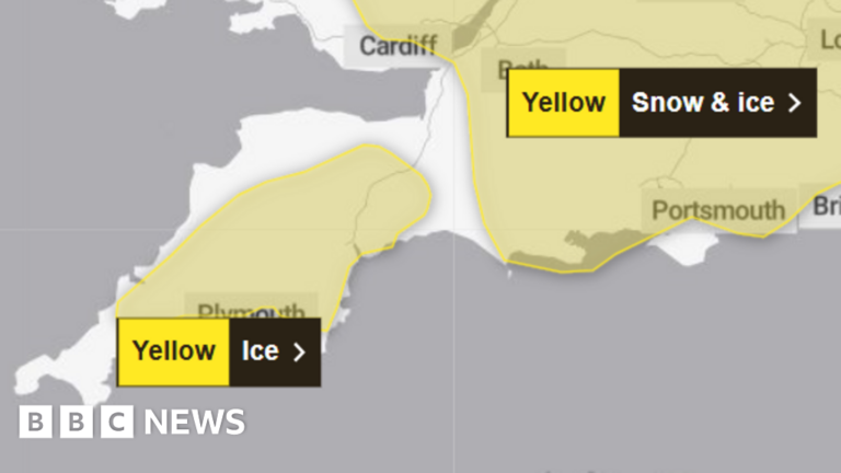 Read more about the article Ice warning issued for parts of Devon and Cornwall