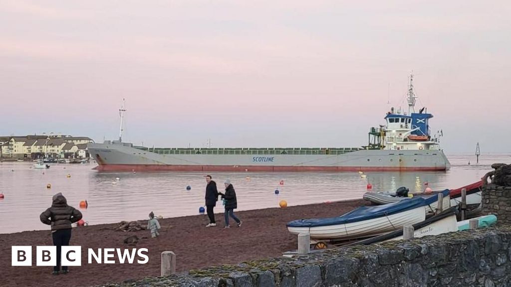 You are currently viewing Cargo ship refloated after running aground in Devon harbour