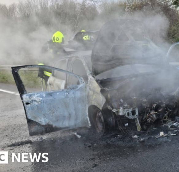 Car fire sparks delays on A38 near South Brent