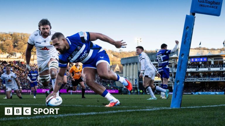 Read more about the article The Prem: Bath 33-26 Exeter Chiefs: Green scores last-minute try as Bath beat resilient Exeter
